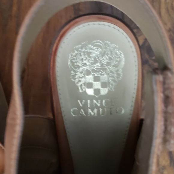 VINCE CAMUTO Shoes Heels Slingback Open Toe Brown Leather Size 8.5M - Picture 3 of 16